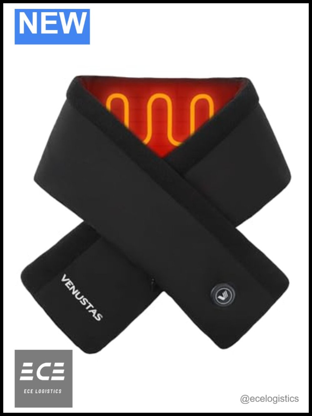 Venustas Heated Scarf Rechargeable Battery 20H Fleece Neck Warmer Unisex